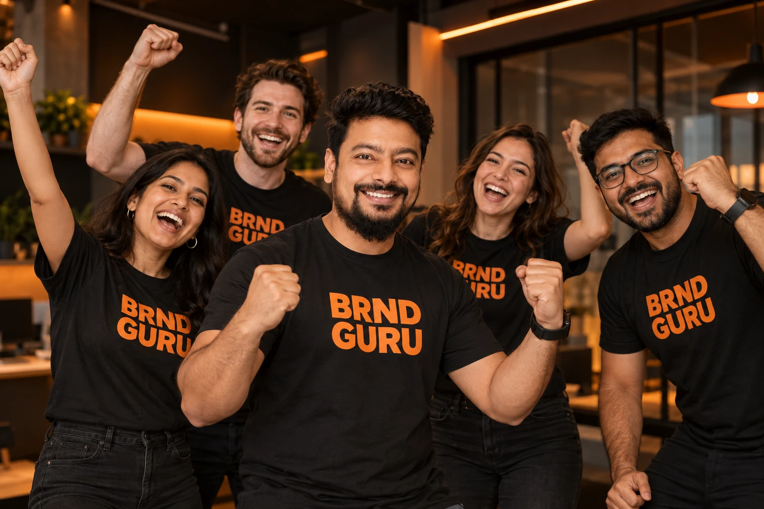 The BRND GURU team celebrating together